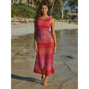 PQ Swim Shiloh Crochet Cover-Up Midi Dress Size M/L